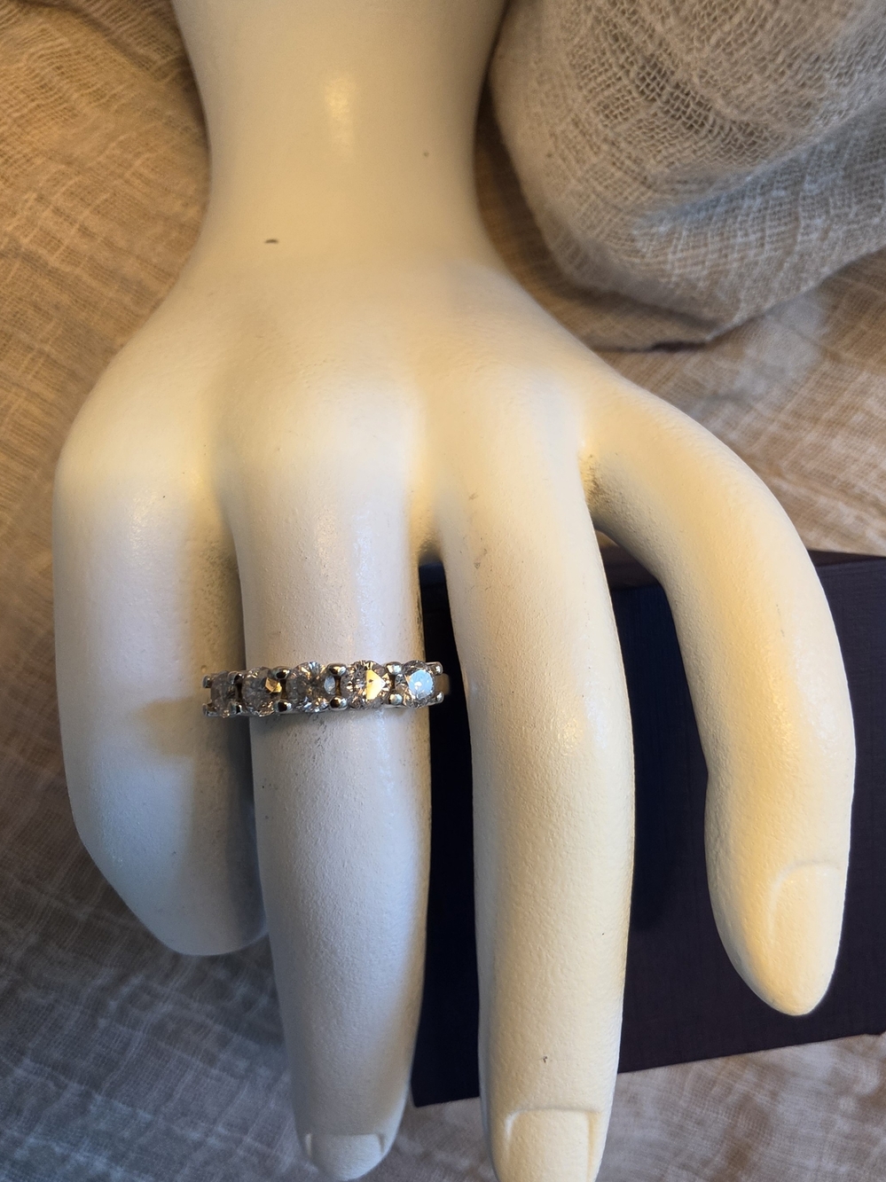 1 Ct 5-Stone Anniversary Ring In 10K White Gold